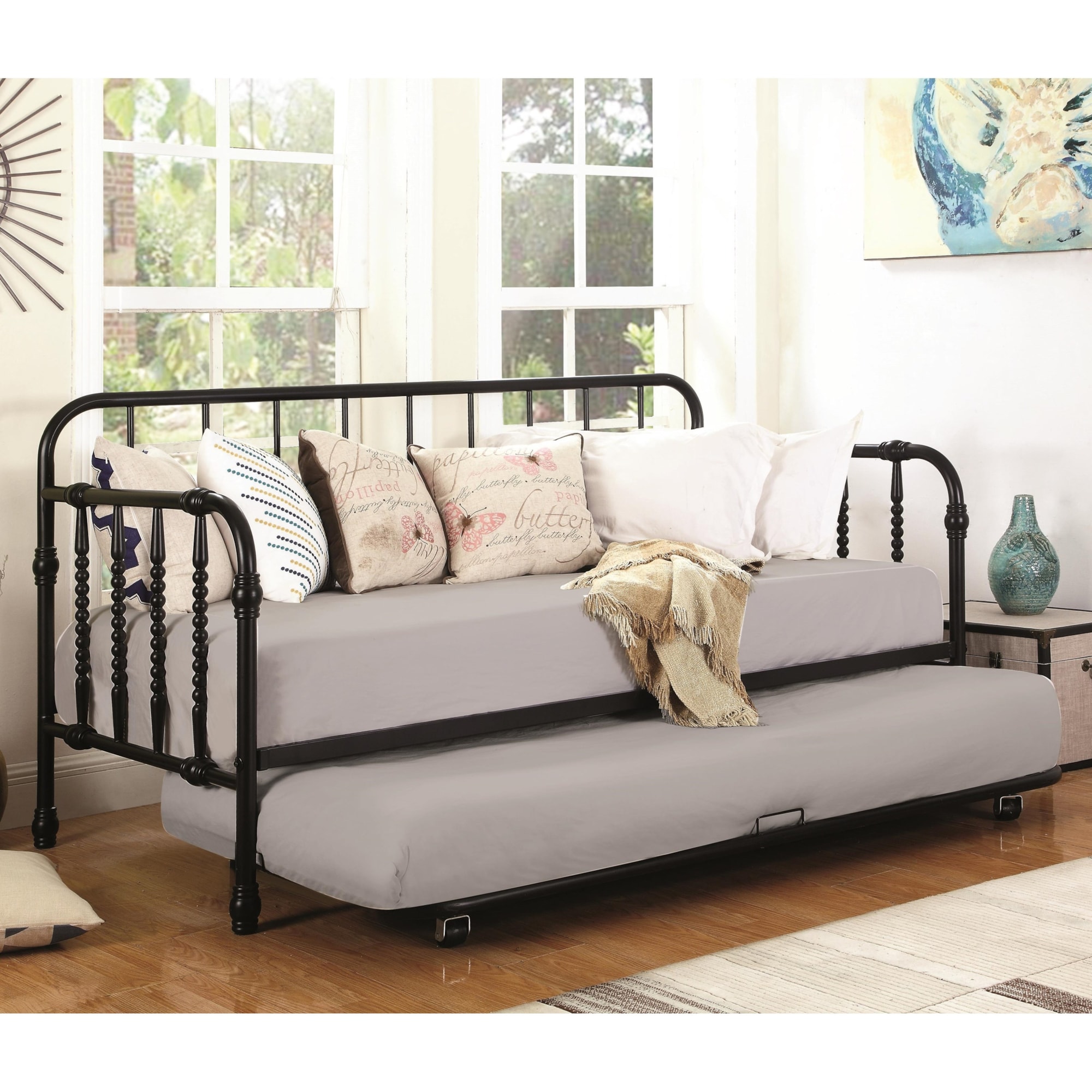 Coaster Daybeds by Coaster 300765 Metal Daybed with Trundle Rife's